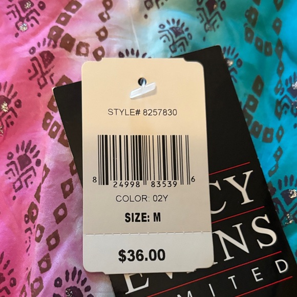 Tracy Evans Pink and Blue A-Line Skirt - Picture 3 of 7